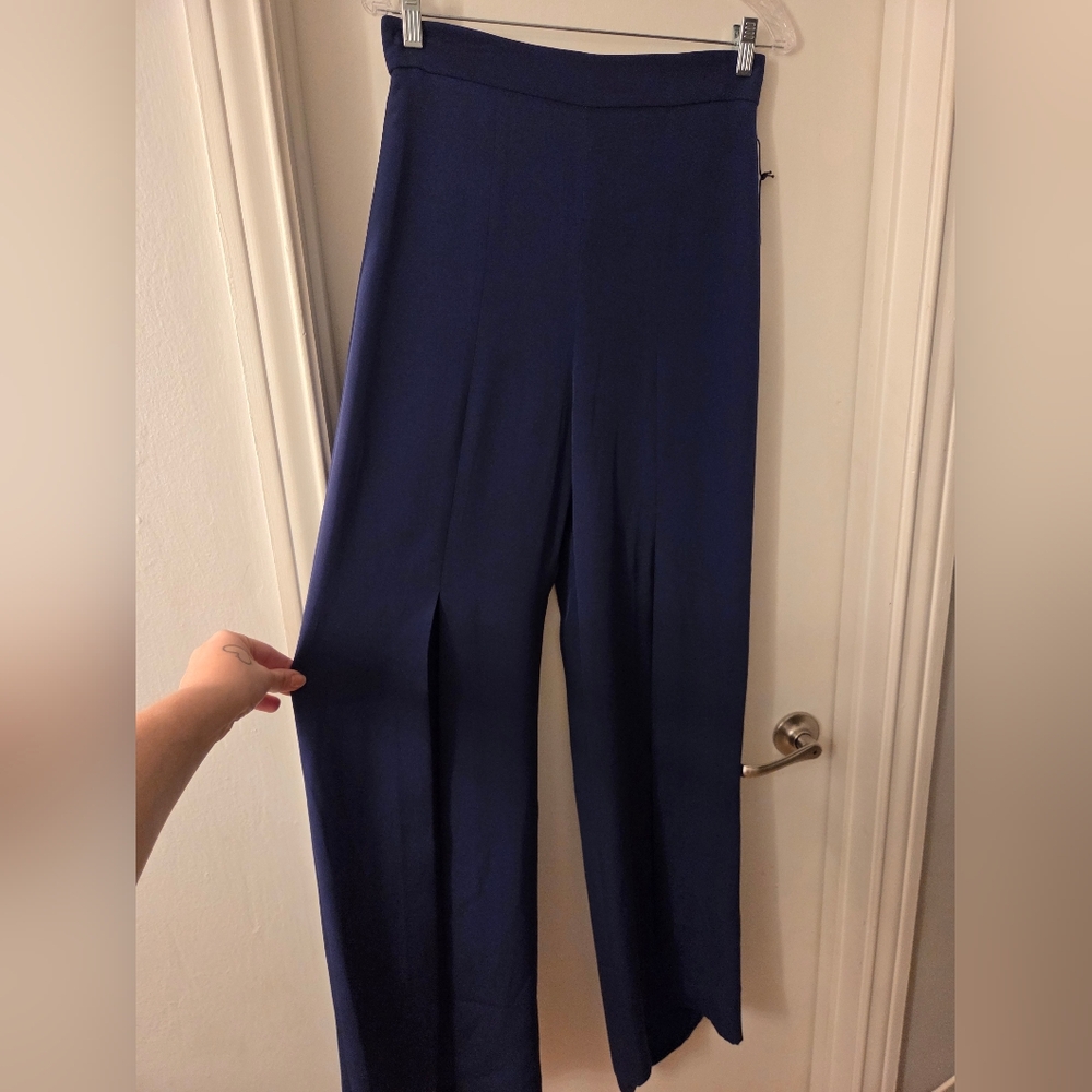 Cushnie Et Ochs Elegant Women's Navy Flare-Leg Trousers Sz 8